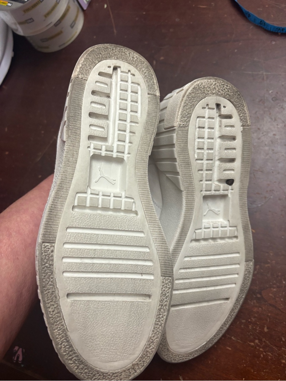Puma marshmallow Cali trainer tonal wedge sneaker full suede upper 8 athletic - Picture 5 of 10